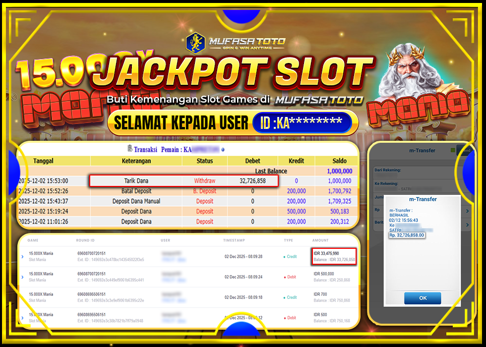 MUFASATOTO JACKPOT PRAGMATIC PLAY Rp.32.726.858|LUNAS